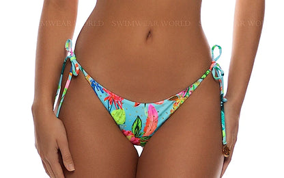 Crystallized Seamless Triangle-Crystallized Seamless Wavy Ruched Back Tie Side Bikini