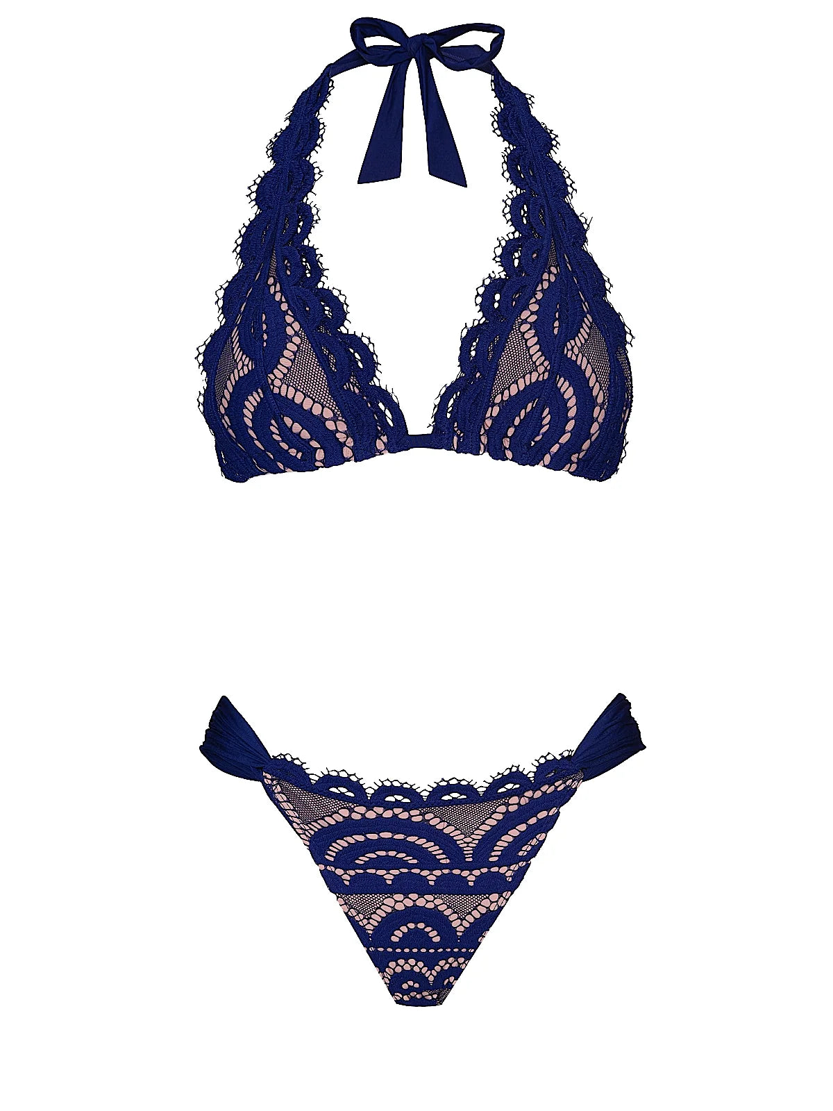 Lace Halter-Lace Fanned Bikini